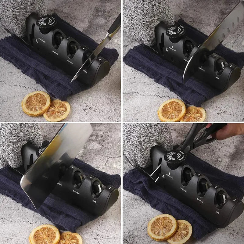 4-in-1 Adjustable Knife Sharpener & Whetstone