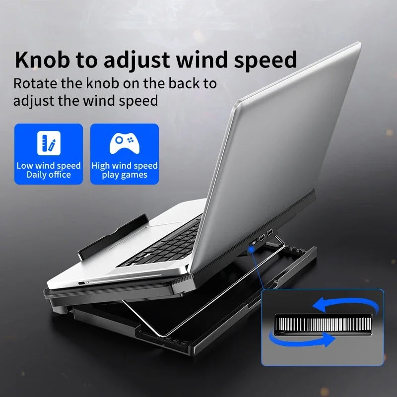 Gaming Laptop Cooler with LED, Dual USB